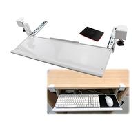 GHJrtHFJ Vassoio per Tastiera, con Tappetino for Mouse, mensola Estensibile ergonomica for scrivania, Cambia la Posizione di Seduta, Supporta Le Mani, allevia Fatica(White)