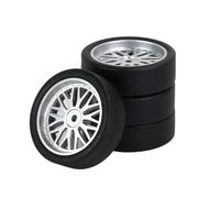 GHJtRs Pneumatici duri da deriva da 4 pezzi da 33 mm per auto RC 1/18 compatibili con parti di aggiornamento simili AE86 A86 LD1801 LD1802 LD1803 LD1804(LA0046 SILVER(HARD))