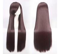 GHK 100cm 420g Parrucca diritta lunga rosa netto Cosplay Costume Capelli sintetici Bianco Blu Rosa Marrone Verde Rosso Bionda Parrucche nere Per donna Colore immagine