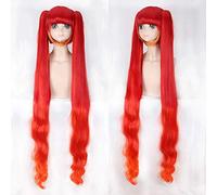 GHK 120cm Arena Of Valor 5v5 Arena Gioco Angela Red arancione Parrucca Ombre Cosplay Costume Capelli sintetici Parrucche di Halloween per donna