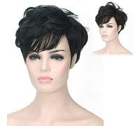 GHK 2018 Lolita Harajuku Parrucca corta Ombre Nero Biondo Marrone Capelli sintetici resistenti al calore Parrucche per anime Cosplay Parrucche per donna Nero