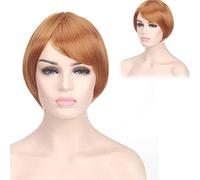 GHK 2018 Lolita Harajuku Parrucca corta Ombre Nero Biondo Marrone Capelli sintetici resistenti al calore Anime Parrucche Cosplay per donna marrone