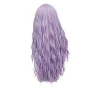 GHK 28 pollici parrucca lunga riccia blu bionda verde rosa parrucca sintetica capelli naturali anime cosplay costume di halloween parrucche da festa per le donne viola chiaro 1