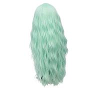 GHK 28 pollici Parrucca riccia lunga blu bionda verde rosa capelli sintetici naturali anime cosplay costume di halloween parrucche da festa per donna verde chiaro