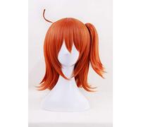 GHK 40cm Fate Grand Order Fujimaru Ritsuka Parrucca Cosplay corta arancione Parrucche sintetiche per capelli con coda di cavallo per la festa in costume di Halloween