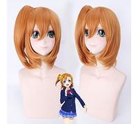 GHK 40cm Love Live Honoka Kousaka parrucca cosplay anime con coda di cavallo sintetica resistente al calore sintetica arancione bionda parrucche corte