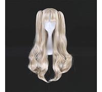 GHK 75CM Fate Grand Order Ereshkigal Parrucca Cosplay ondulata lunga Servant Lancer Clip su Coda di cavallo FGO Bionda Capelli sintetici + Cappellino parrucca