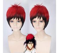 GHK 8 pollici Kuroko No Basket Kagami Taiga Parrucca Cosplay Parrucche Ombre rosse nere per uomo Costume di Halloween Capelli di carnevale