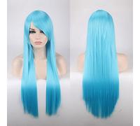 GHK 80 cm parrucca lunga diritta a buon mercato rosso blu verde viola nero biondo parrucche per capelli per le donne resistente al calore sintetico anime cosplay capelli 24