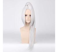 GHK 80cm Anime Fate Grand Order Parrucca cosplay lunga bianca argento nero con artiglio Coda di cavallo Capelli sintetici Parrucche di Halloween per uomo argento bianco