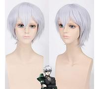 GHK Akame ga KILL Najenda Parrucca bianca corta dritta Cosplay Anime Resistente al calore Costume di Halloween Parrucche sintetiche per uomo 30cm