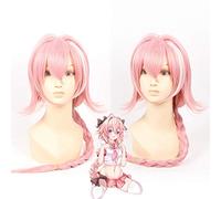 GHK Anime Apocrypha Fate/go Astolfo Parrucca cosplay Lunghi capelli rosa intrecciati Sintetici Halloween Costume Party Gioca parrucche per le donne