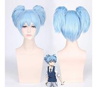 GHK Anime Assassination Classroom Shiota Nagisa Parrucca Cosplay Sky Blue Capelli sintetici Costume di Halloween Parrucche piene per party 12 pollici