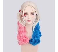 GHK Batman Suicide Squad Harley Quinn Harleen Quinzel Parrucca cosplay Capelli sintetici Costume di Halloween Parrucche coda di cavallo per le donne Perucas PL-600