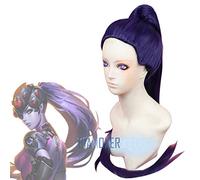 GHK Biamoxer 100cm Gioco OW Widowmaker/Amelie Lacroix Viola scuro lungo con clip Coda di cavallo Costumi cosplay resistenti al calore Parrucca