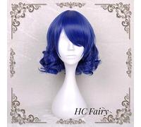GHK Biamoxer Anime SPETTACOLO DA ROCK !! Parrucca Cosplay Plasmagica ciano Hijirikawa blu capelli sintetici ricci per adulto