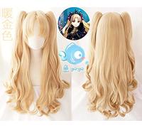 GHK Biamoxer FGO Fate Grand Order Parrucca cosplay Ereshkigal Servo Lancer Coda di cavallo Capelli facciali biondi