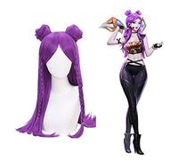 GHK Biamoxer LOL KDA Ahri Akali Kaisa Evelynn Cosplay Costume Parrucche Donna Parrucca marrone viola Resistente al calore Kaisa