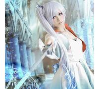 GHK Biamoxer RWBY White Trailer Weiss Schnee Parrucche Cosplay Parrucca lunga coda di cavallo Ombre ondulata resistente al calore Cosplay