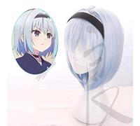 GHK Biamoxer Ryuoh no Oshigoto! Parrucca blu chiaro di Sora Ginko Halloween Cosplay Gioco di ruolo Capelli