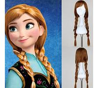 GHK Capelli bianchi come la neve Ralph rompe la parrucca cosplay di Internet Principessa Rapunzel Belle Aurora Merida Moana Cenerentola Jasmine Ariel Tiana Anna