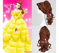 GHK Capelli bianchi come la neve Ralph rompe la parrucca cosplay di Internet Principessa Rapunzel Belle Aurora Merida Moana Cenerentola Jasmine Ariel Tiana Belle