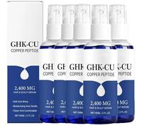 Ghk-Cu Siero di peptide di rame, Ghk-Cu peptide di rame, per donne e uomini, cura dei capelli per morbidezza e lucentezza, ripara i capelli secchi, danneggiati, rinforza e compatta. (5 pezzi)