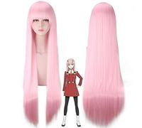 GHK DARLING in FRANXX 02 Zero Two parrucca cosplay anime con frangia parrucche da donna sintetiche lunghe rosa lunghe 100 cm