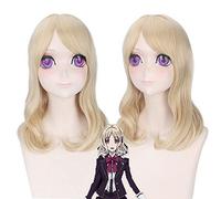 GHK DIABOLIK LOVERS Komori Yui Anime Parrucche Cosplay Per donna Resistente al calore Capelli sintetici Parrucca lunga ondulata Bionda con frangia 45 cm