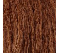GHK Fluffy Red Pink White Orange Green Blonde Brown Parrucca riccia Capelli sintetici Anime Cosplay Halloween Costume Parrucche per le donne marrone