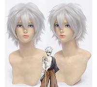 GHK Gintama Sakata Gintoki parrucca cosplay corta soffice argento bianco parrucche sintetiche per capelli per donna uomo halloween anime costume party
