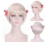 GHK Gioco anime Onmyoji Parrucche corte bionde Bob per donne Capelli intrecciati sintetici Festa in costume di Halloween Gioca parrucca cosplay