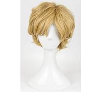 GHK Gioco di ruolo Sailor Moon Tenoh Haruka Sailor Uranus Parrucca corta Cosplay Parrucca dorata Capelli Halloween