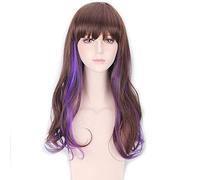 GHK Harajuku Lolita Parrucca ondulata lunga Capelli sintetici Anime Cosplay Viola Blu Marrone In evidenza Parrucche colorate per le donne PL-519