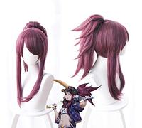 GHK LOL New Skin K/DA Parrucche Cosplay Akali Cosplay Copricapo Gioco LOL KDA 45CM Parrucca sintetica viola resistente al calore mista