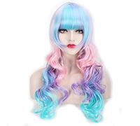GHK Moda a buon mercato Harajuku Lolita parrucca cosplay ondulata lunga My Little Pony Anime Halloween Costume Party Ombre Parrucche per donne PL-468