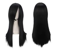 GHK Moda a buon mercato Parrucca diritta lunga 60 cm Cosplay Anime Resistente al calore Capelli sintetici Viola Blu Marrone Nero Bianco Parrucche per le donne nero