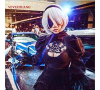 GHK NieR: Automata 2B YoRHa n. 2 parrucca cosplay Bobo Heroine bianca di tipo B + nastro nero gratuito