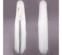 GHK parrucca cosplay anime lunga rettilinea da 150 cm con frangia capelli sintetici nero blu viola rosso arancione bianco parrucche per donna rosa netto bianco