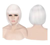 GHK parrucca cosplay corta anime costume capelli sintetici rosa biondo ramato grigio verde rosso blu bianco nero parrucche corte per donna bianco