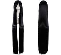 GHK Parrucca da 150 cm Super Long Straight Nero Bionda Bianco Blu Rosso Bionda Anime Parrucche Cosplay Per donna Costume di Halloween Capelli sintetici neri
