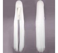 GHK Parrucca da 150 cm Super Long Straight Nero Biondo Bianco Blu Rosso Biondo Parrucche Cosplay per donna Halloween Costume Capelli sintetici bianchi