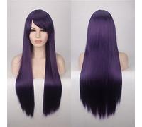 GHK Parrucca diritta lunga 80 cm a buon mercato Parrucca rossa blu verde viola Nero Bionda Parrucche per le donne Resistente al calore Sintetico Anime Cosplay 02
