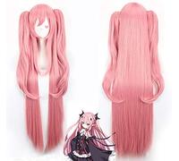 GHK Seraph of the end Krul Tepes Parrucca cosplay lunga rosa Capelli sintetici Costume di Halloween Parrucche da donna con clip Coda di cavallo 100 cm
