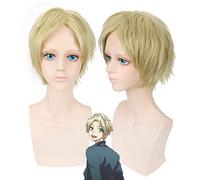 GHK The Animation SATSUKI AOI Parrucca maschile Anime Cosplay Capelli sintetici Soffici Army Green Halloween Parrucche per feste 30cm