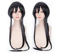 GHK Vocaloid nero Cina Yuezheng Ling parrucca cosplay capelli con due parrucche coda di cavallo frusta 100 cm sintetico lungo