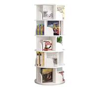 GHKFEJGDEN Libreria Girevole a 360° Libreria Bianca a 2/3/4/5/6 Livelli Libreria Rotonda Girevole Mensola Angolare Girevole per la Casa Soggiorno Camera da Letto (Dimensioni: 40 * 159 cm)