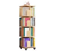 GHKFEJGDEN Librerie Scaffale Girevole a 360° Libreria da Terra in Legno Libreria con rotelle a più Livelli Scaffale per la casa Organizzatore Porta Libri mobili Perfetti