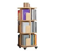 GHKFEJGDEN Librerie Scaffale Girevole a 360° Libreria da Terra in Legno Libreria con rotelle a più Livelli Scaffale per la casa Organizzatore Porta Libri mobili Perfetti