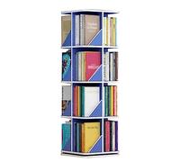 GHKFEJGDEN Librerie Scaffale Girevole a 360° Libreria in Piedi a più Livelli Scaffale per Libri da Pavimento Blu Scaffale per scaffali di Grande capacità Organizzatore mobili Perfetti